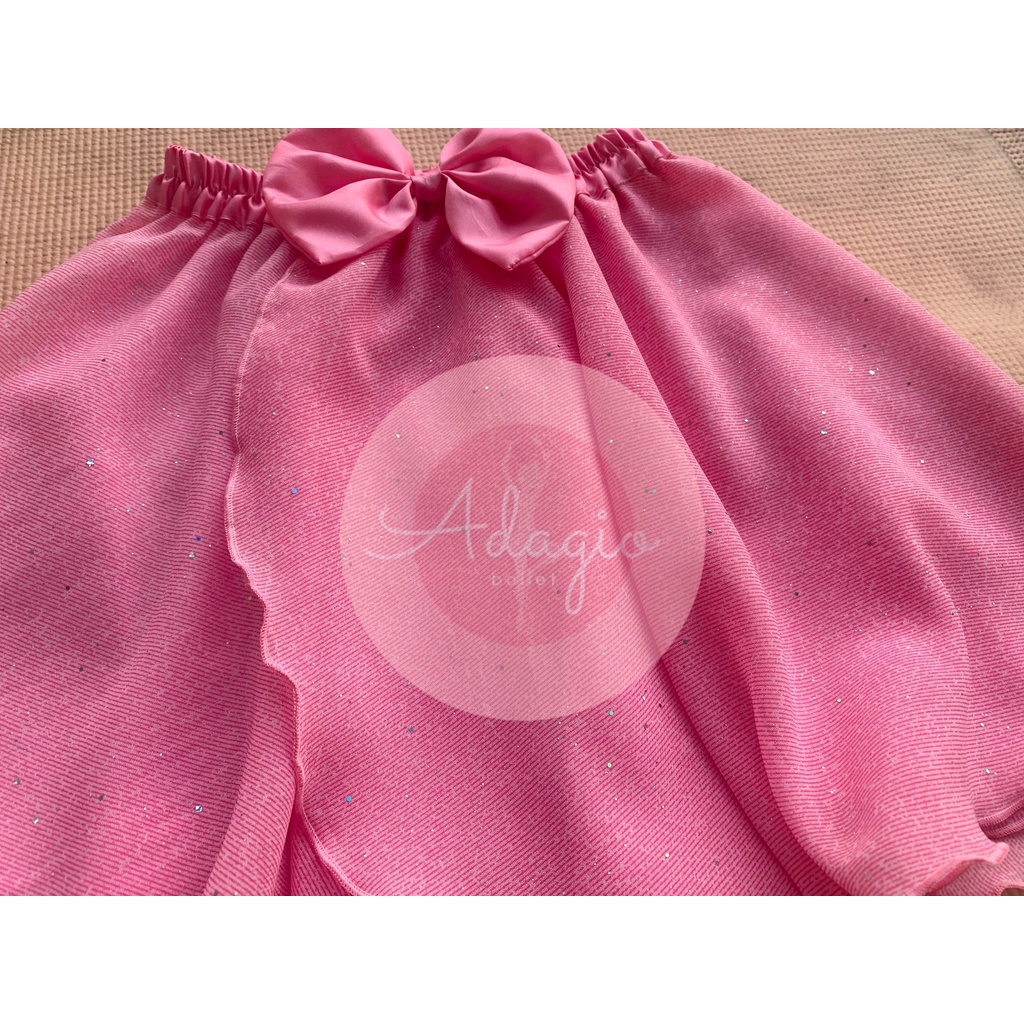 ROK SIFON WRAPSKIRT SCHIFFON BALLET ANAK KIDS MOTIF PINK