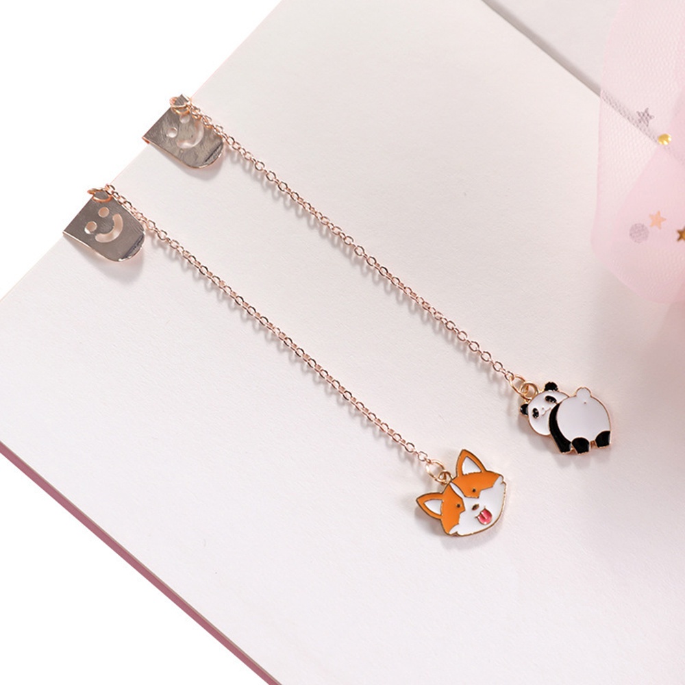 ELEGANT Metal Bookmark Cat Claw Page Mark Pendant Cute Cartoon Stationery Panda School Office Supply