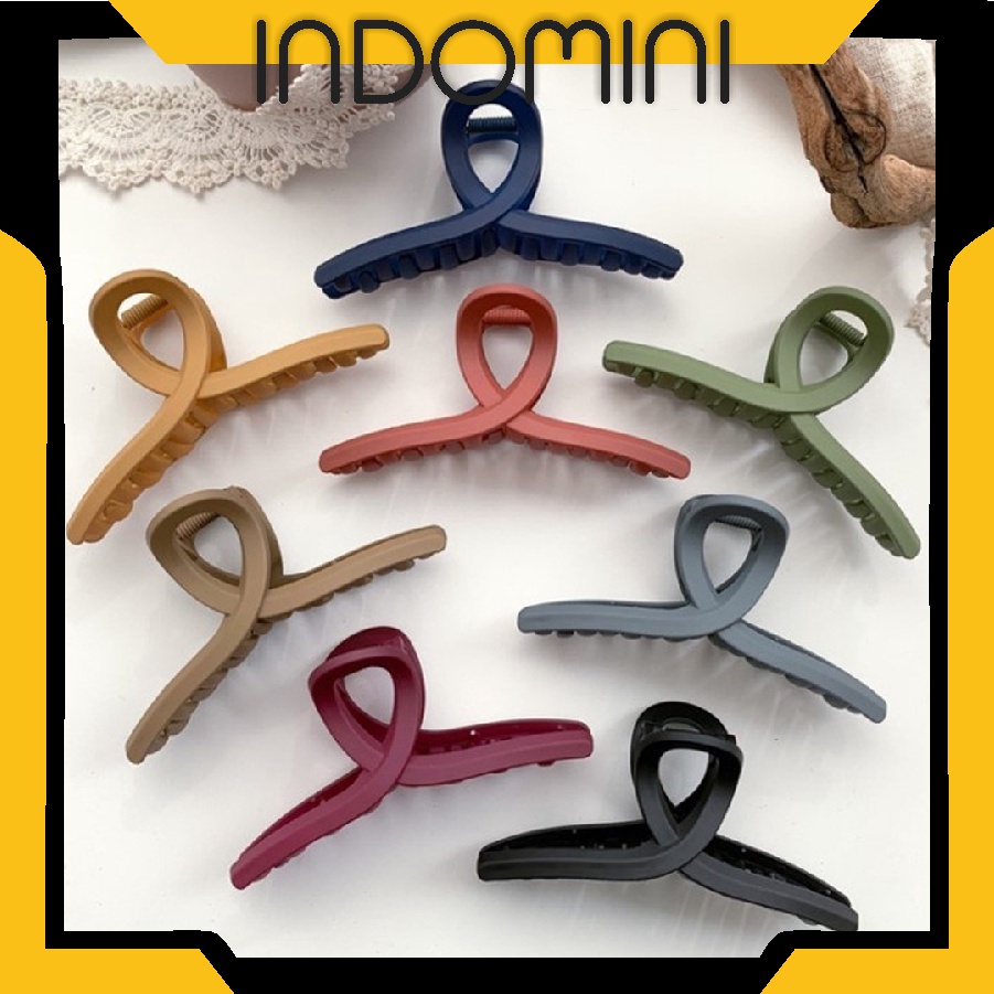 INDOMINI R689 Jepit Rambut Salon Jumbo Warna Matte / Jedai Doff 10cm / Jepitan Rambut Korea Panjang Import