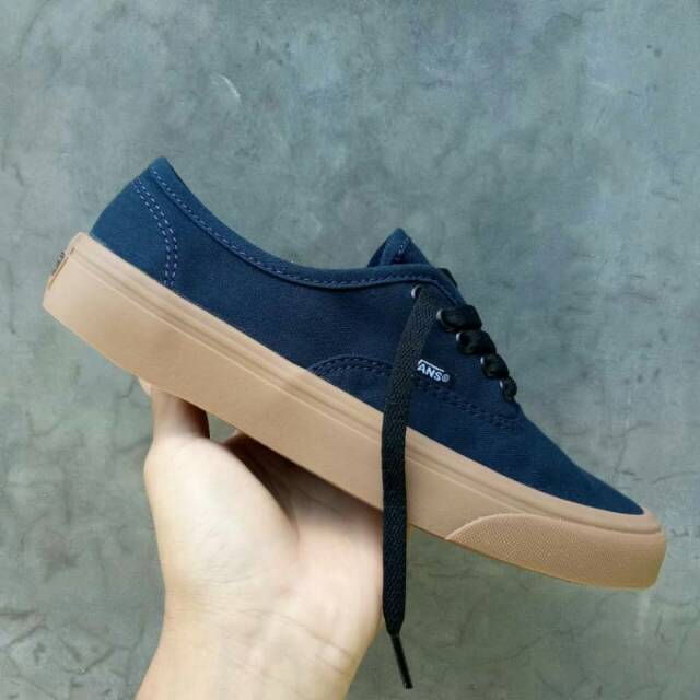 Sepatu Vans Authentic Navy Gum Biru Dongker Coklat