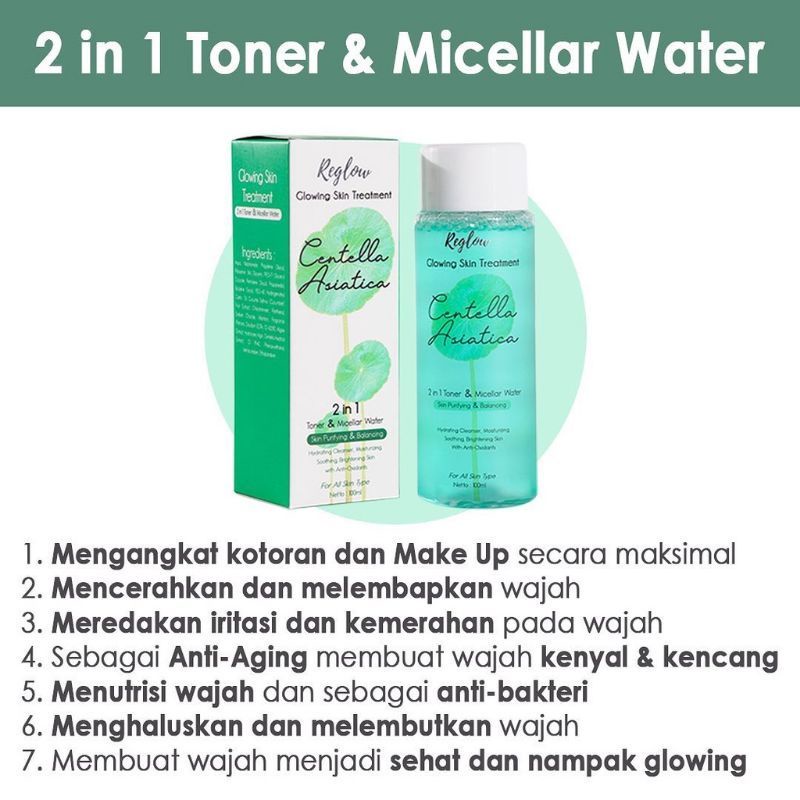 Reglow Series Original skincare Glowing skin treatment harga Ecer toner facial wash dan cream pencerah-Toner