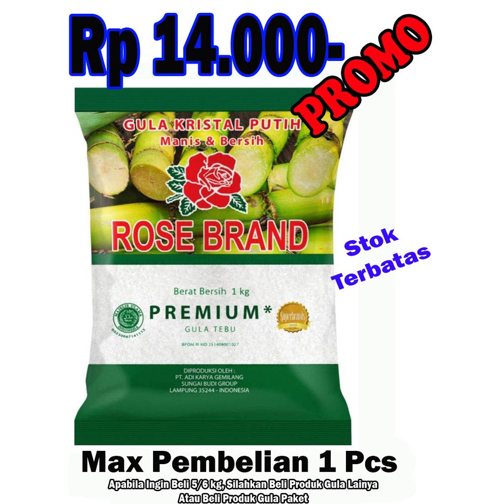 

Gula Pasir RoseBrand Premium 1 kg