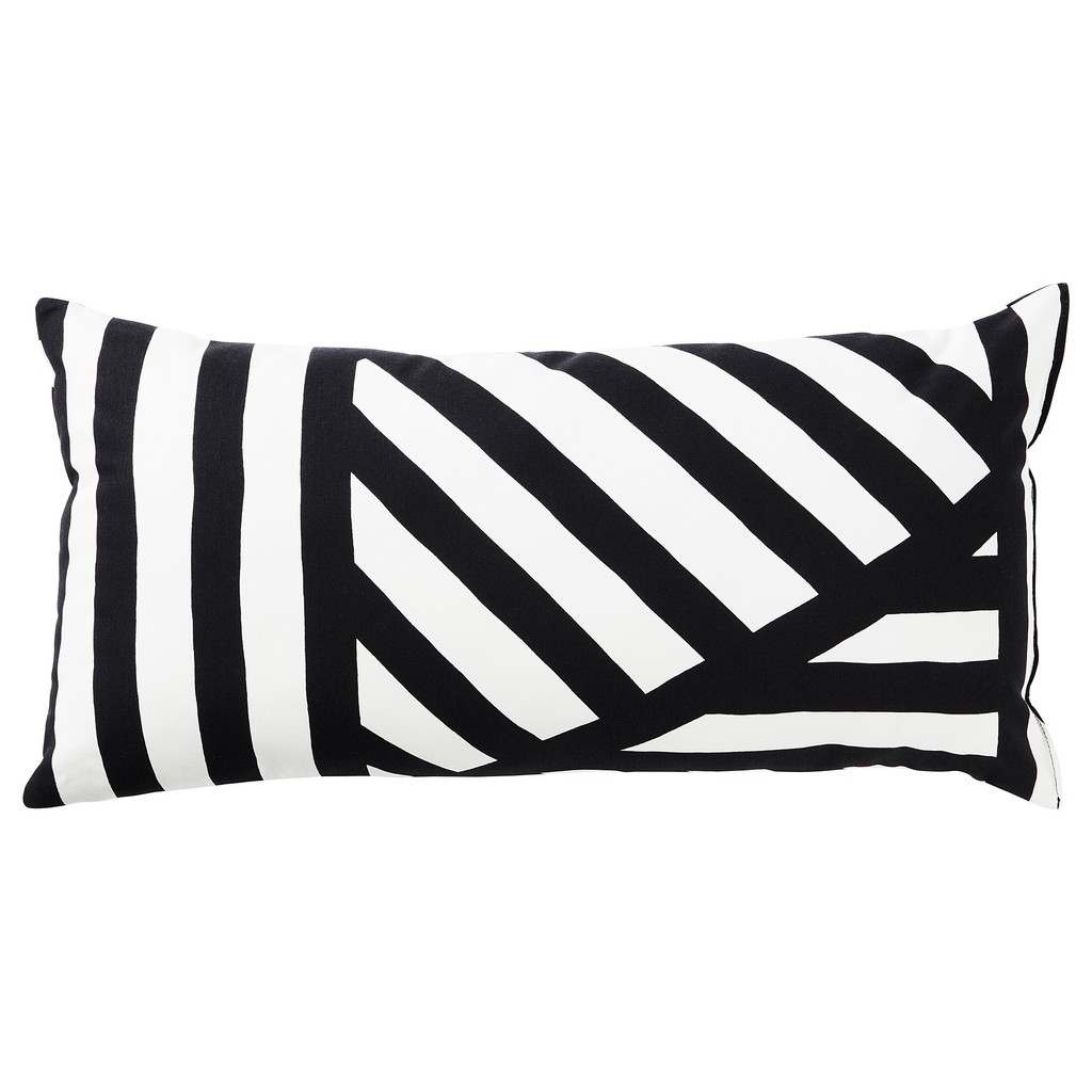 IKEA SKARVFRO Bantal Kursi  Hitam  Putih  30 x 60 cm 