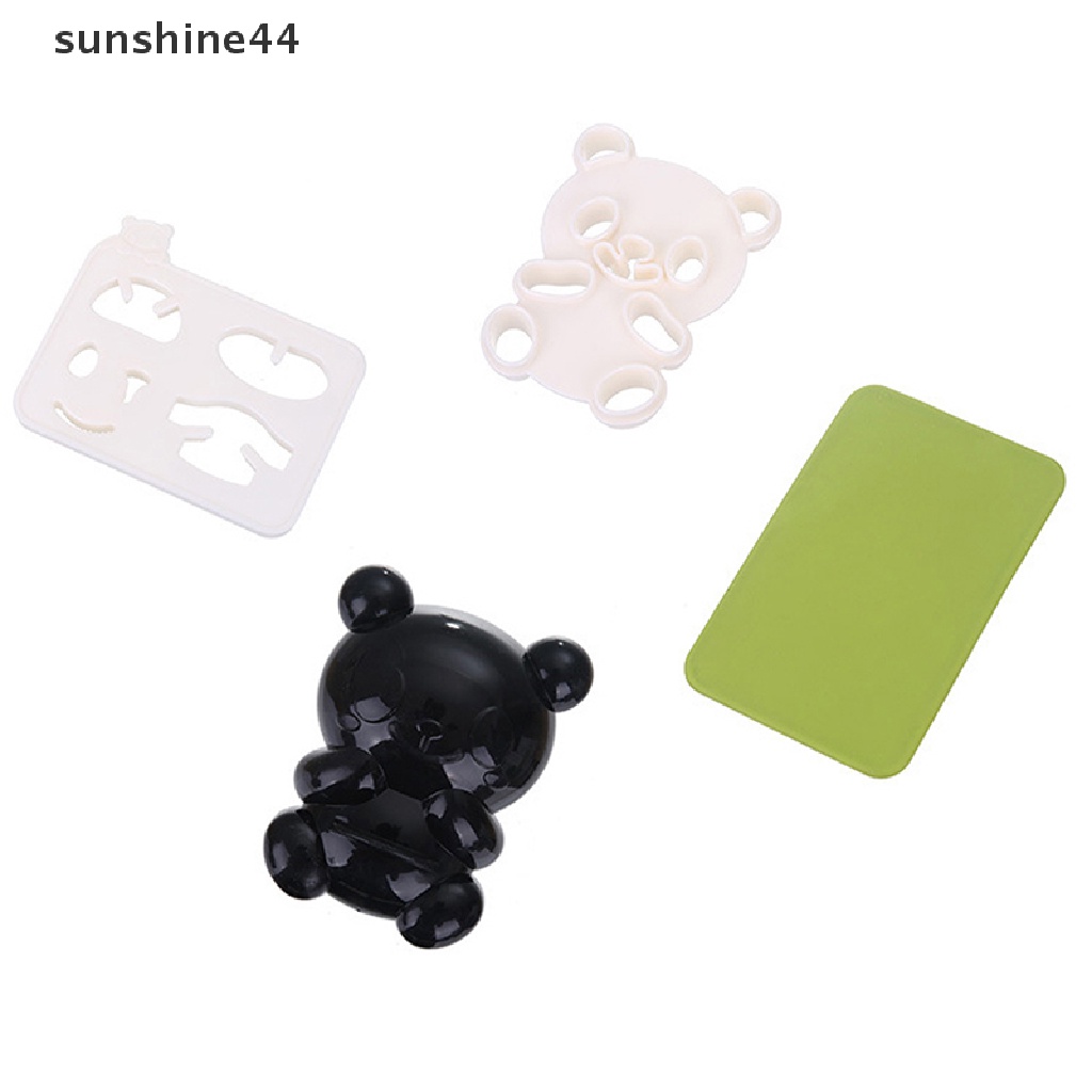 Sunshine 4pcs / set Cetakan Nasi / Sushi / Bento Bentuk Panda Kartun