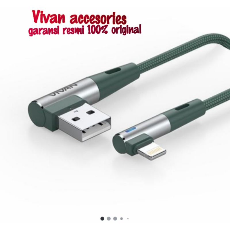 Vivan Kabel Data BWL100S Cabel Data Lightning For IPhone 1M 2.4A Garansi Original Resmi