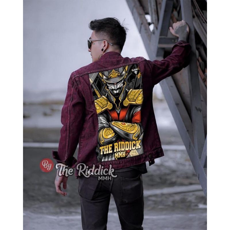 Sandwosh Jaket denim pria Gambar Belakang