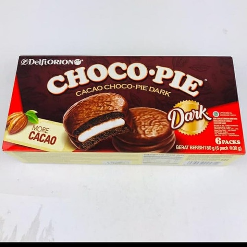 

Delfi Orion Choco Pie Dark 6P 180Gr | biskuit | kue | wafer