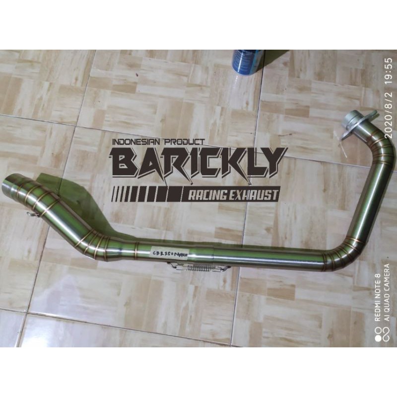 Header Leheran Pipa Leher Knalpot Racing CBR250R CBR 250R 250 R Mono Full Stainless Las Cacing