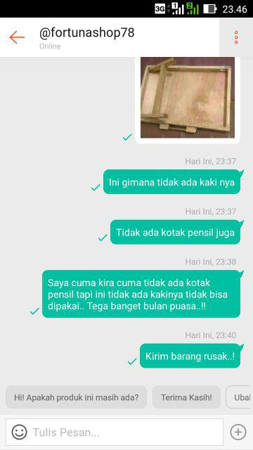 Meja Belajar Vernis Kayu Lipat Free Kotak Pensil F1