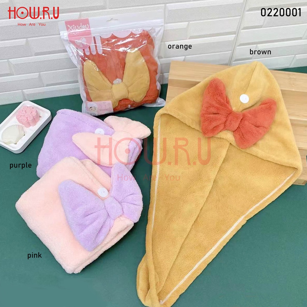 HOW.R.U | Handuk Keramas Model Pita Microfiber Cepat Kering