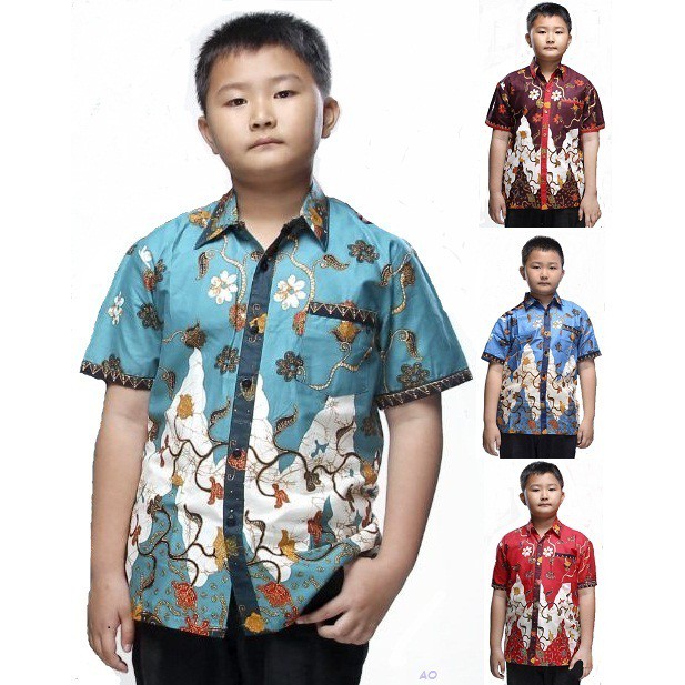 Kemeja Hem Atasan Baju  Seragam Anak  Laki  Laki  Batik 1938 2 