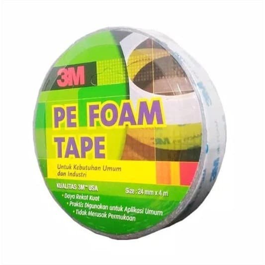 Double Tape Busa 3M Pe Foam Tape 24 mm x 4M Solasi Selotip Serbaguna Original