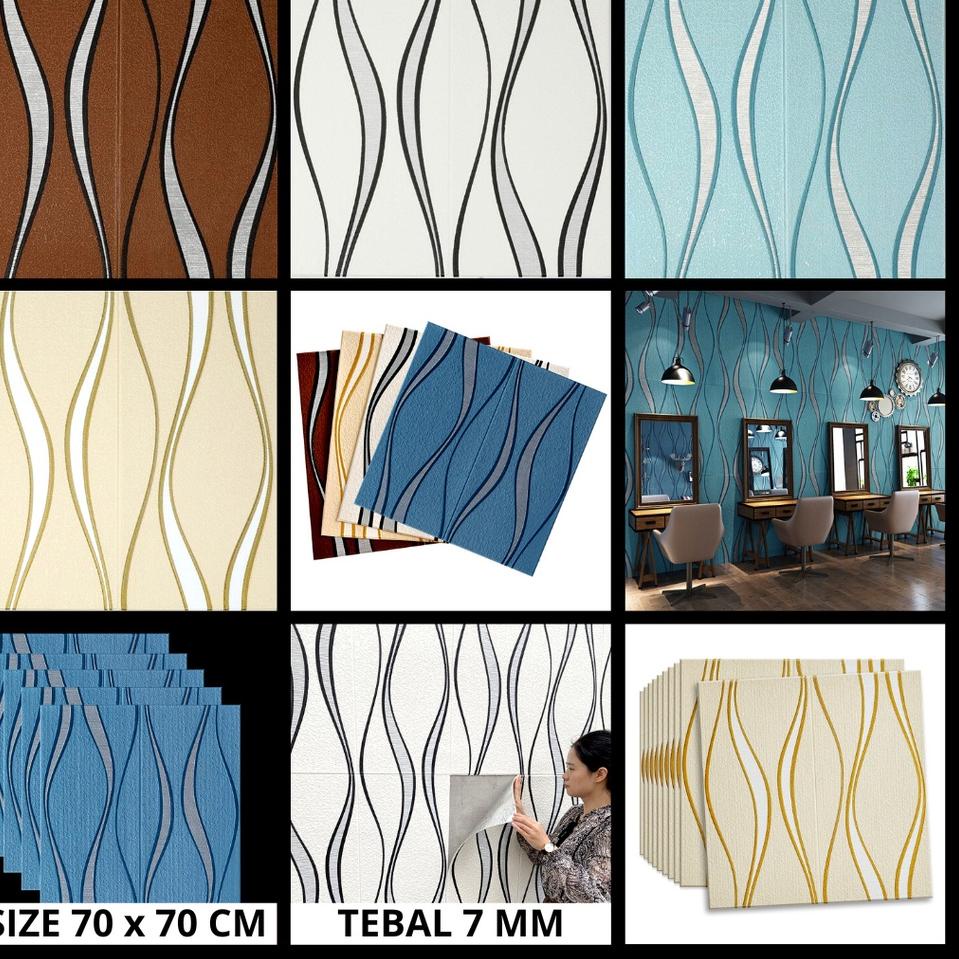 (TERBAIK) WALLPAPER FOAM 3D MOTIF GELOMBANG ALL VARIANT/ WALLPAPER DINDING 3D FOAM DEKORASI RUANG MI