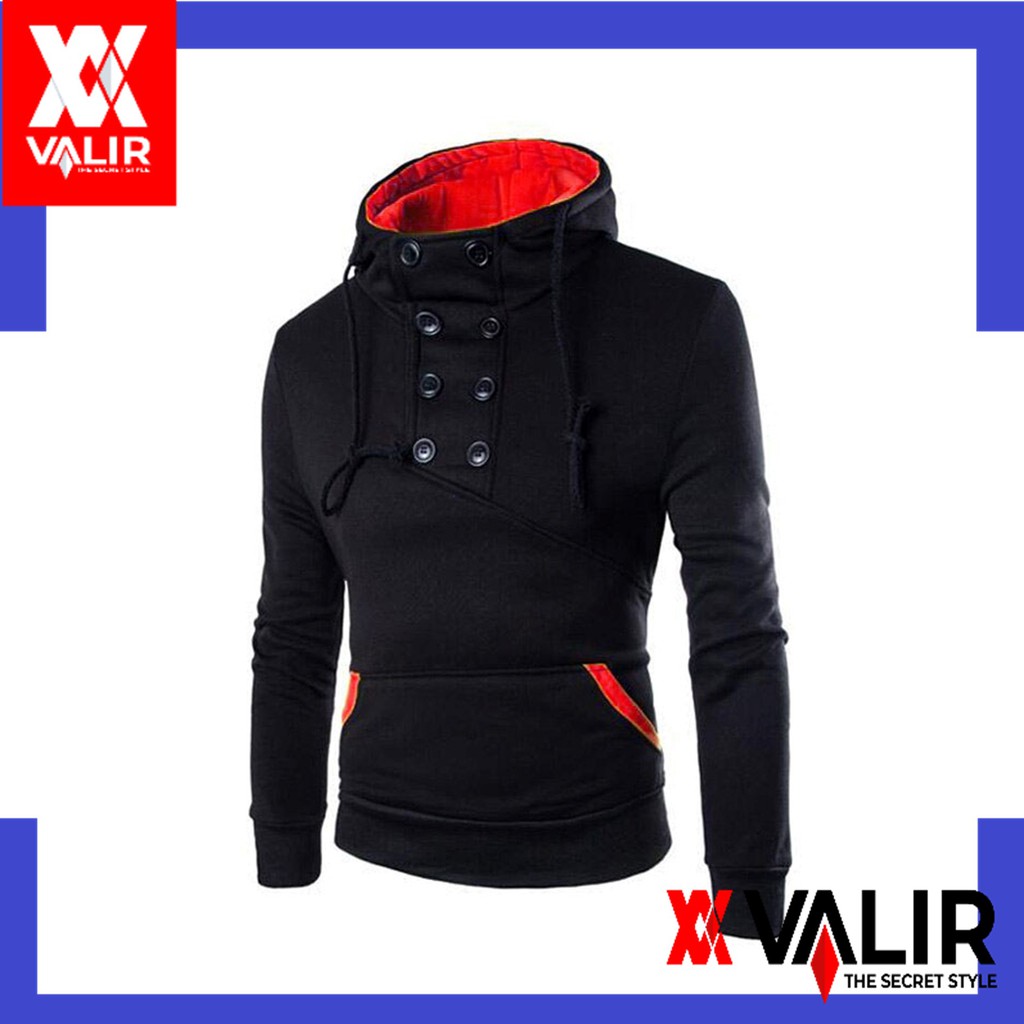 Jaket sweater pria jumbo xxl Snazzy Warna Hitam Valir Modish