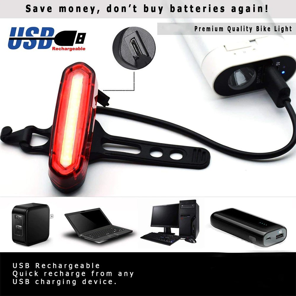 YGRETTE - RAYPAL PAKET LAMPU DEPAN BELAKANG Sepeda USB Rechargeable LED XPG GATOR LIGHT