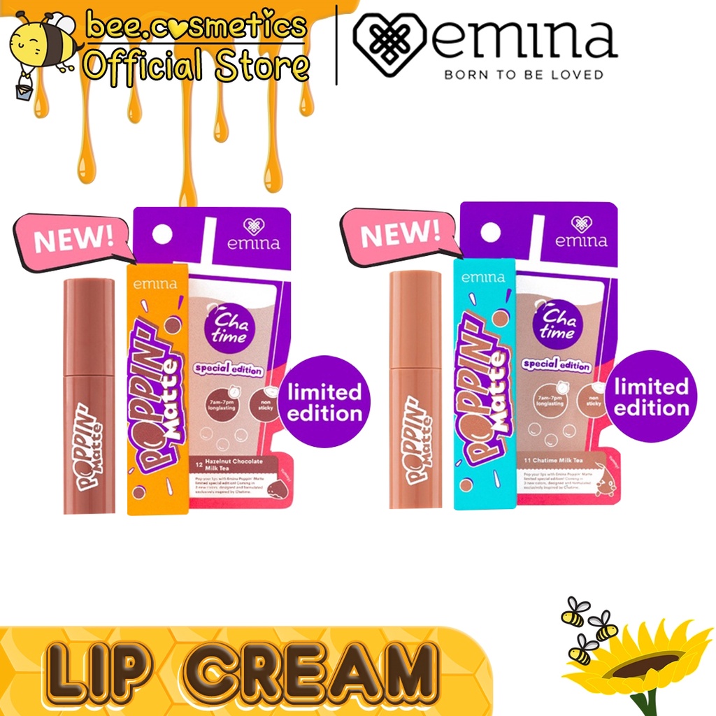 EMINA X CHATIME POPPIN MATTE LIP CREAM SERIES