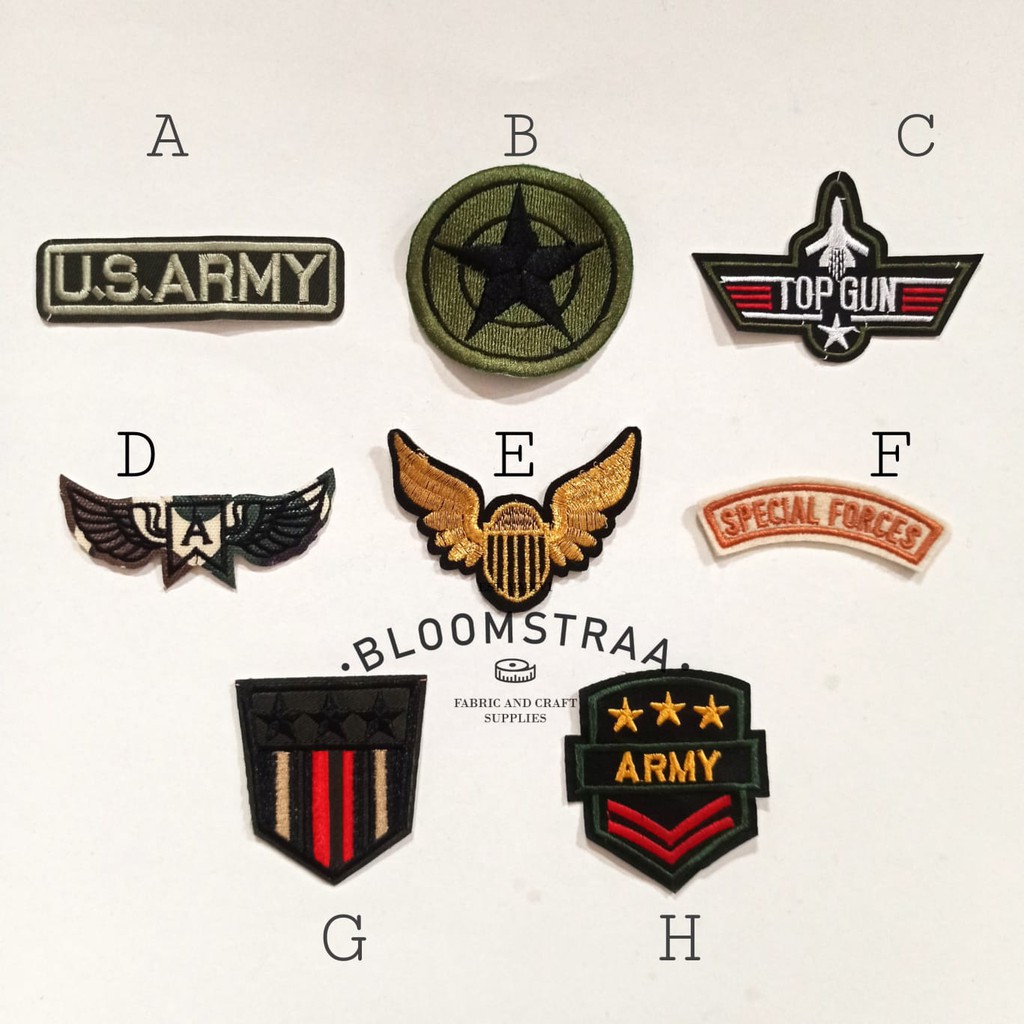 Patch Bordir Air Force Army embroidery aplikasi bordir emblem tentara