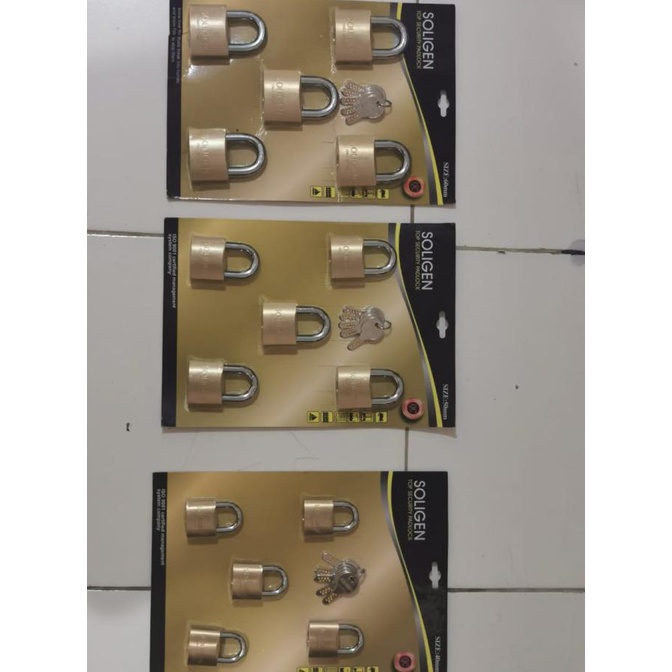Gembok Master Key SOLIGEN 5 pcs Kuningan 40 50 60 mm - 40