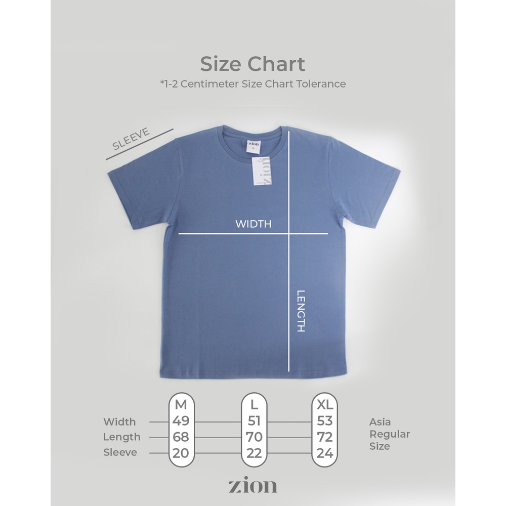 ZION Basic Kaos Polos Cotton Combed 24s - Steel Blue