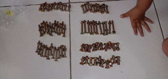 Baut Kuning + Mur M6 X 30mm Per Pcs