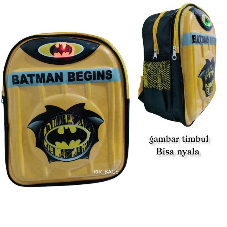 Best Seller.. Tas sekolah anak bantman TK/Tas Batman TK LED/Tas anak Batman LED/Tas anak karakter Ba