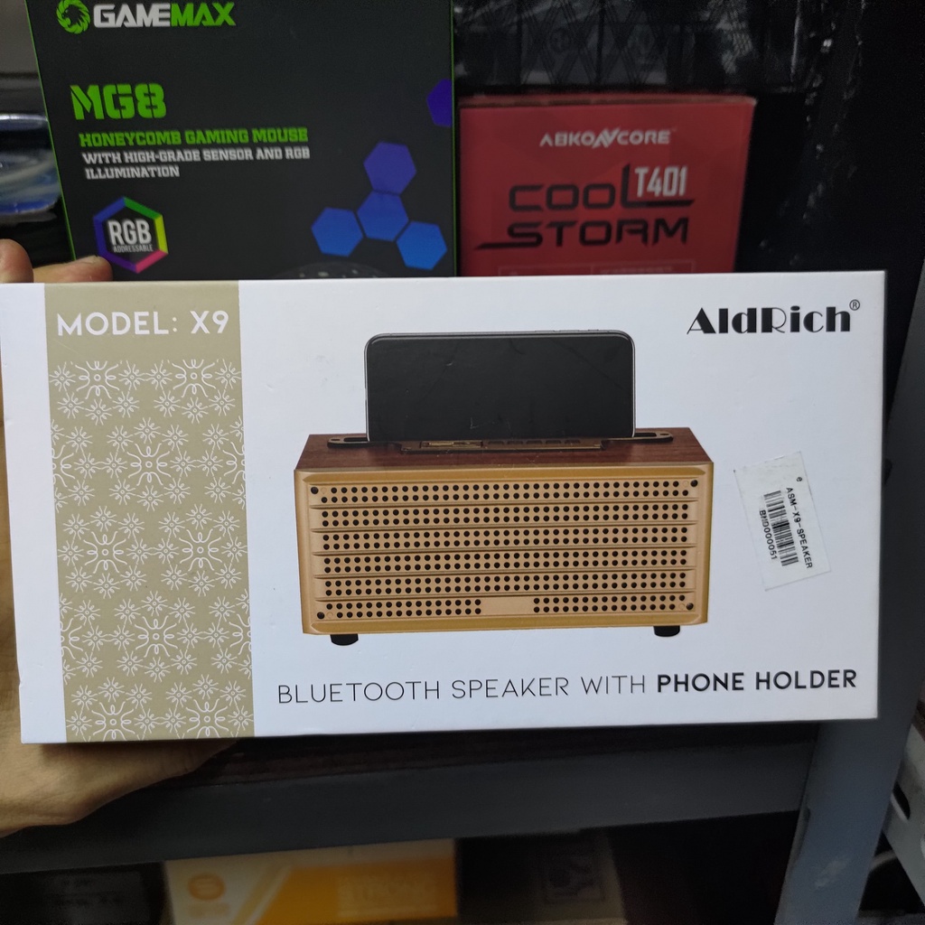 Bluetooth Speaker Phone Holder X9 Wooden Aldrich