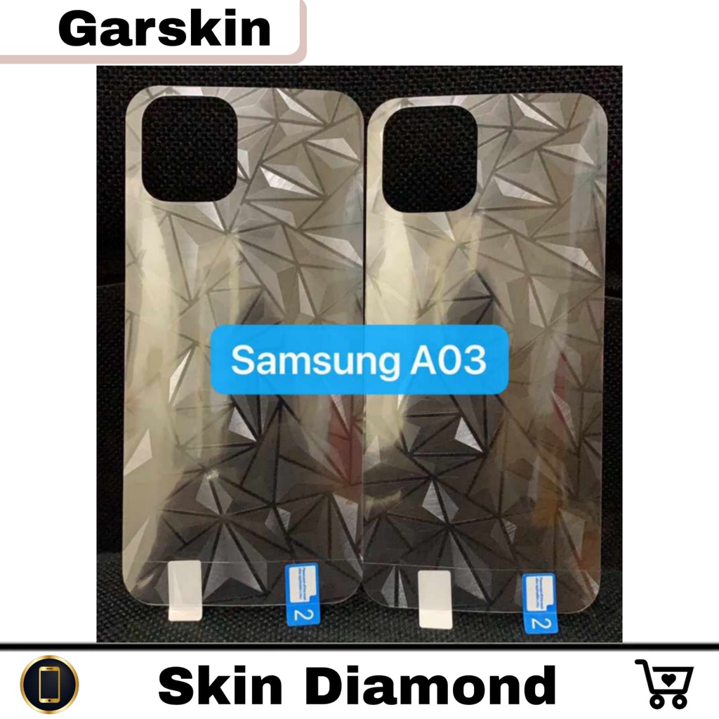 Skin Diamond SAMSUNG A03 Anti Gores Belakang Garskin Design Skin Back Diamond 3D