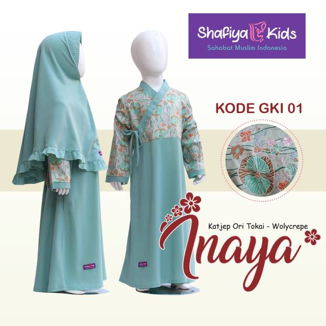 Gamis anak katun jepang inaya