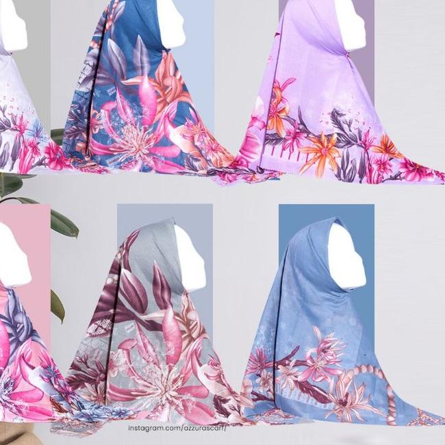 ➯ UNIFORM SERIES | VOAL SAFINA | HIJAB SEGI 4 MOTIF | AZZURA SCARF | HIJAB BAHAN VOAL | BUTTON SCARF