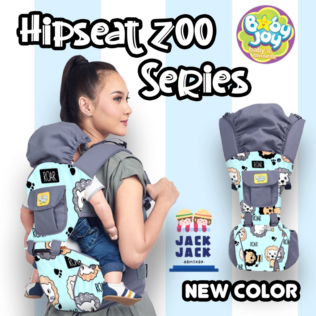 Gendongan Bayi Depan Hipseat Print Zoo Dino Series Merk Baby Joy