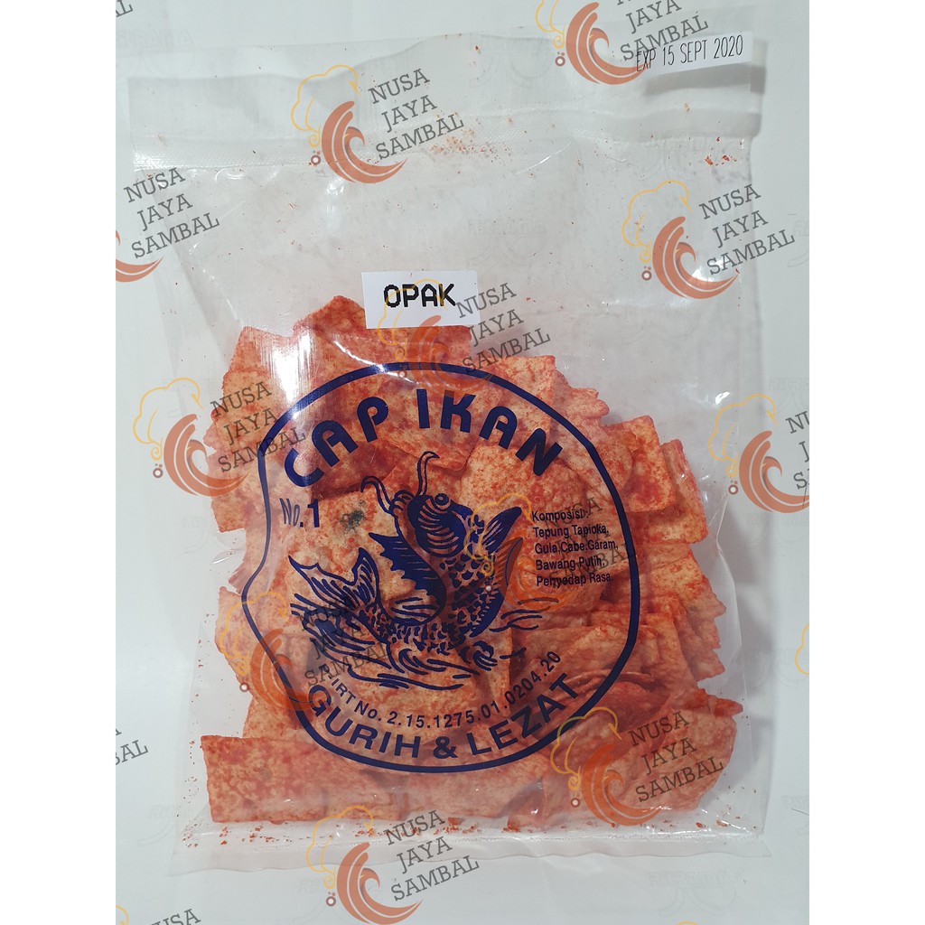 

Snack Opak Cap ikan Kerupuk Pedas khas Medan 100 Gram