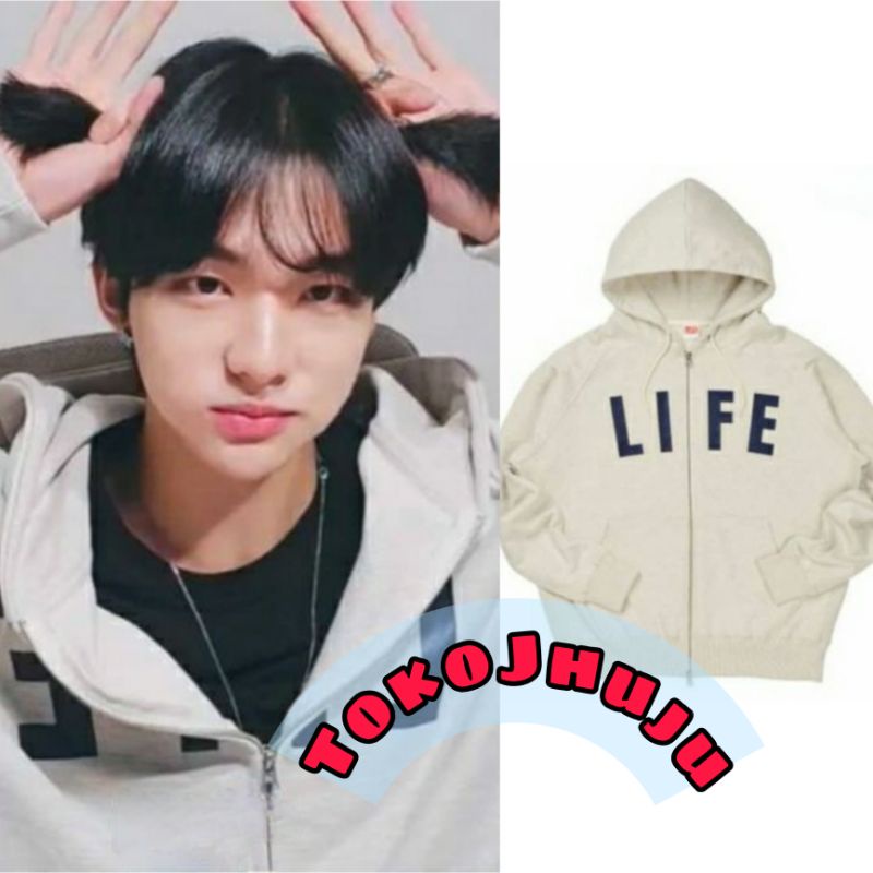 Jaket Hoodie  Stray Kids Hyunjin style big LIVE print