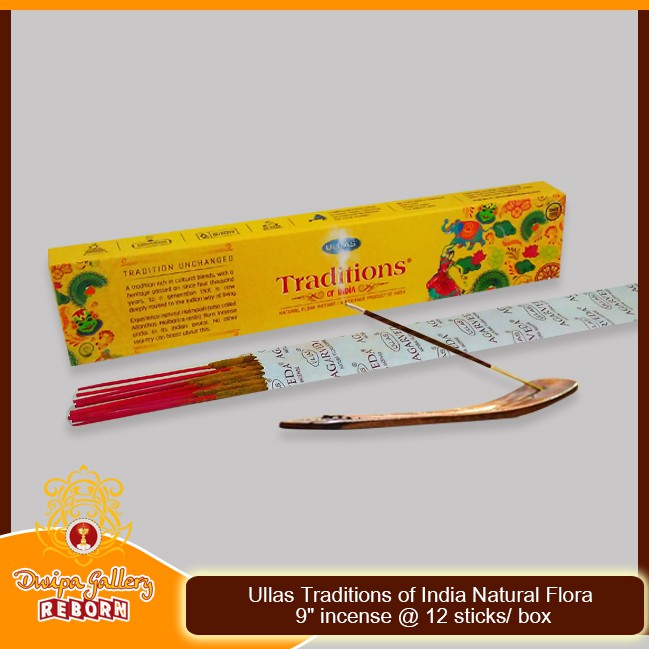 Ullas Traditions of India Natural Flora 9&quot; incense @ 12 sticks/ box