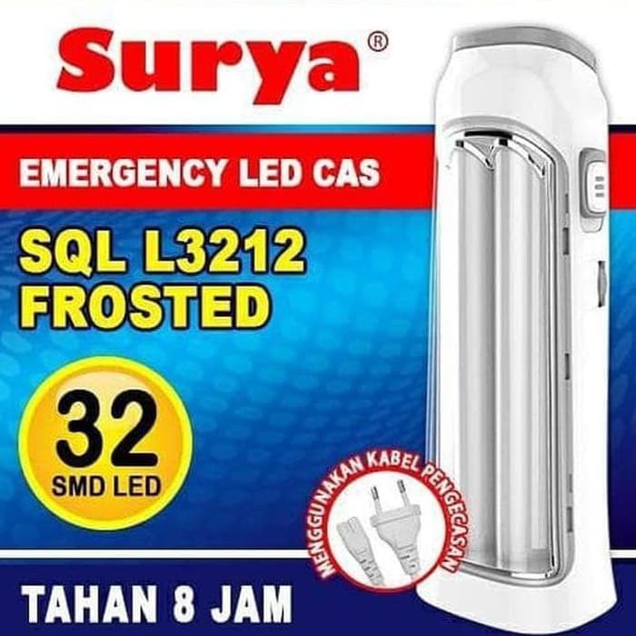Lampu Emergency Surya SQL L3212 FROSTED Light LED 32SMD Rechargeable Tahan 8 jam terbaru