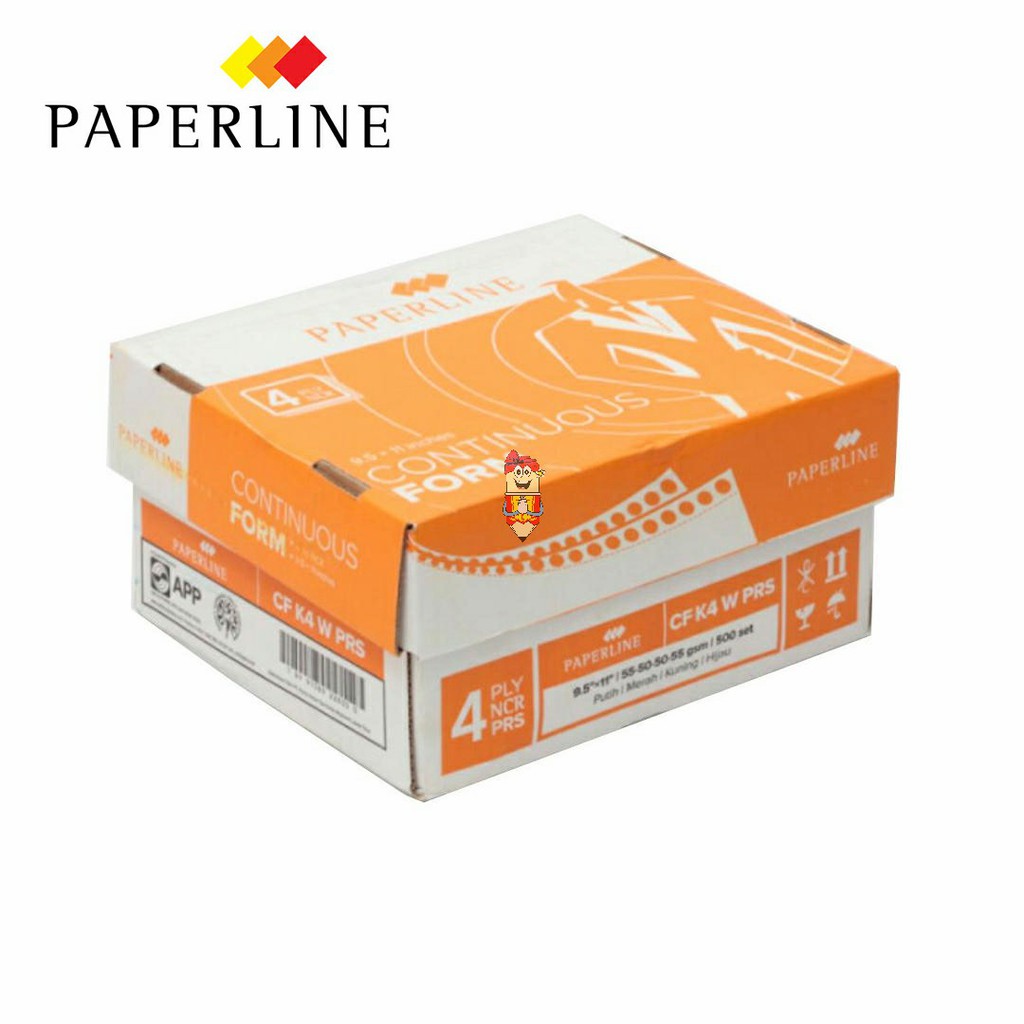 

Kertas Continuous Form Paperline 9.5"x11" 4 ply CF K4 PRS Warna