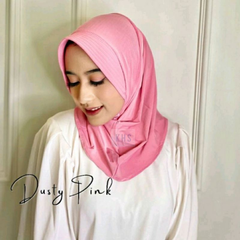 Jilbab Sport / Hijab Instan Sporty Jilbab Volly Jilbab Bahan Jersey Lycra Instant / Bergo Sport Kerudung Olahraga KHS-3