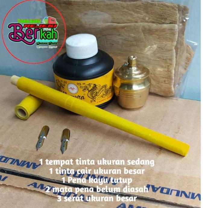 

Big Sale.. satu set paket hemat peralatan menulis lengkap Pena tutul pena celup lugot lafadz qalam kalam pentul mata pena Bak wadah tinta mangsi yamura aras serat ares mata pena