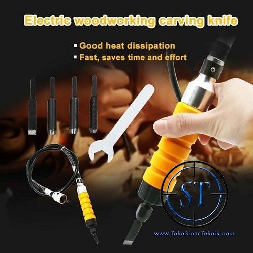 Alat Ukir Pahat Kayu Electric Mini Grinder Chisel Wood Carving Tools