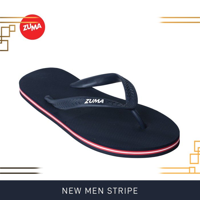 Zuma Stripe 8/Sandal Karet Sandal Jepit Cowok - Twilight Merah Putih
