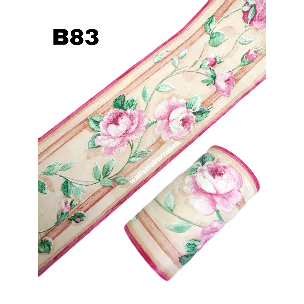 RELIZA Wall Border BUNGA PINK 10CM X 10METER Wallborder B83