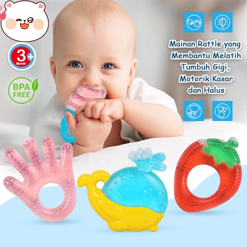 Teether Water, Mainan Gigitan Bayi Isi Air BPA Free