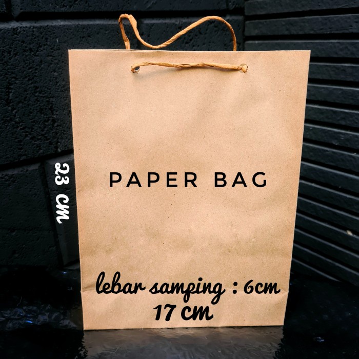 

NEW paper bag kantong kertas shopping tas belanja kraft 23x17x6 ekonomis