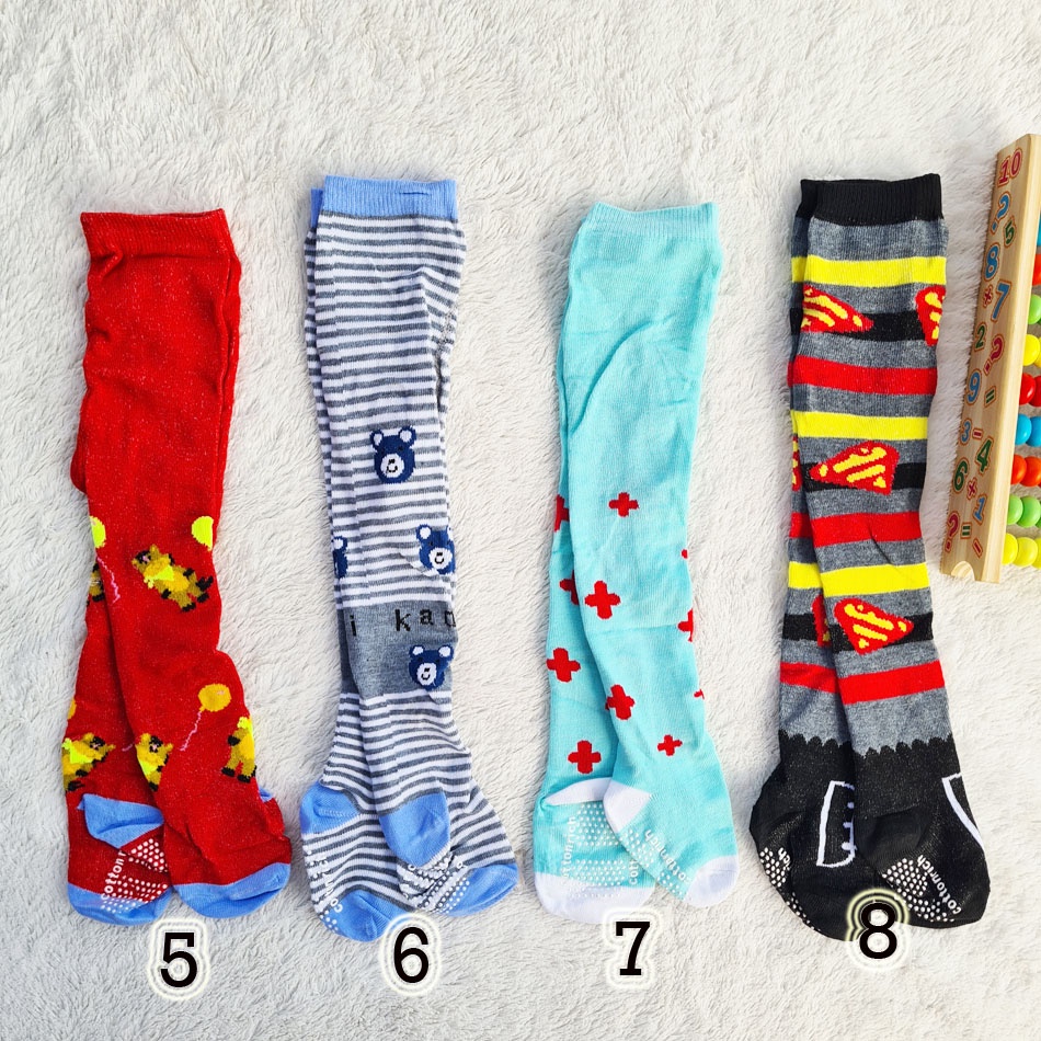 [B-097] Legging anak bayi Cotton rich tights tutup kaki anti slip (6-12 bulan)
