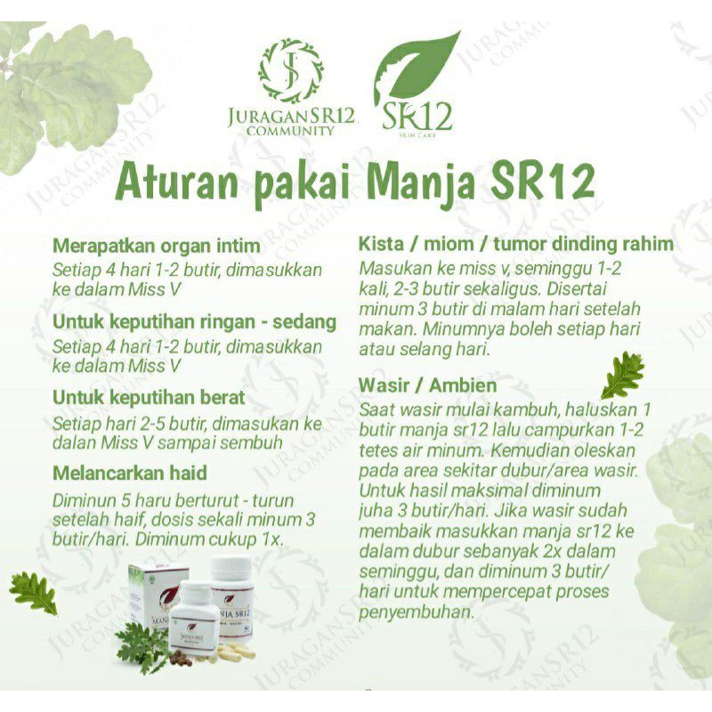 PELANCAR HAID AMPUH / MANJAKANI SR12 ACEH HERBAL / OBAT KEPUTIHAN / KISTA / PROMIL BPOM HALAL