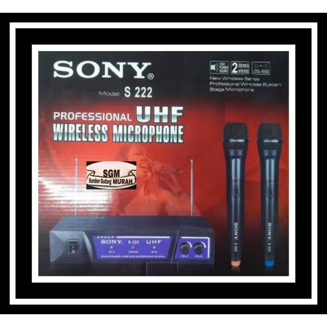 MIC WIRELESS SONY S 222 MICROPHONE HANDHELD PEGANG SONY S222 BAGUS