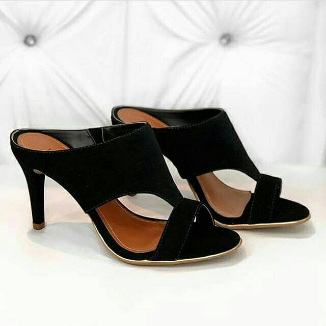 127 heels open toe wanita small & big size (sepatu jumbo)