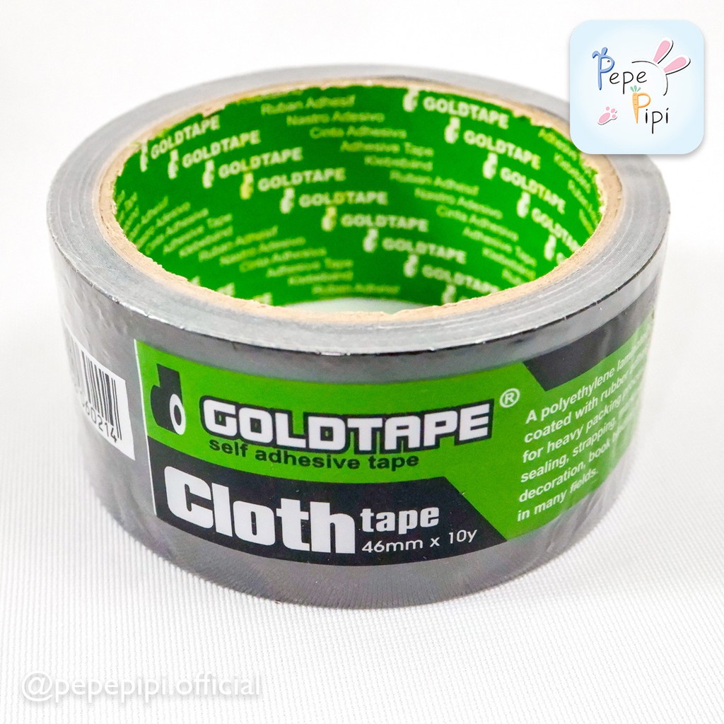 Lakban Kain Hitam / Solasi Jilid / Cloth Tape Goldtape Eka tape Lebar 46mm panjang 10 yard