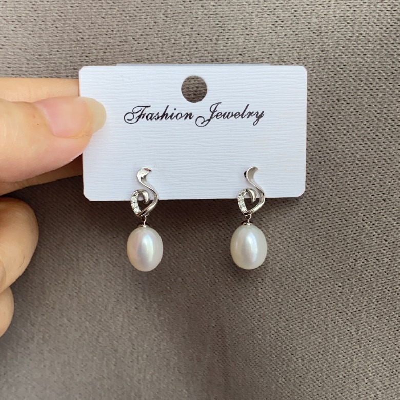 Anting Perak Mutiara Air Tawar ASLI Import kualitas premium bahan S925 Sterling Silver A028