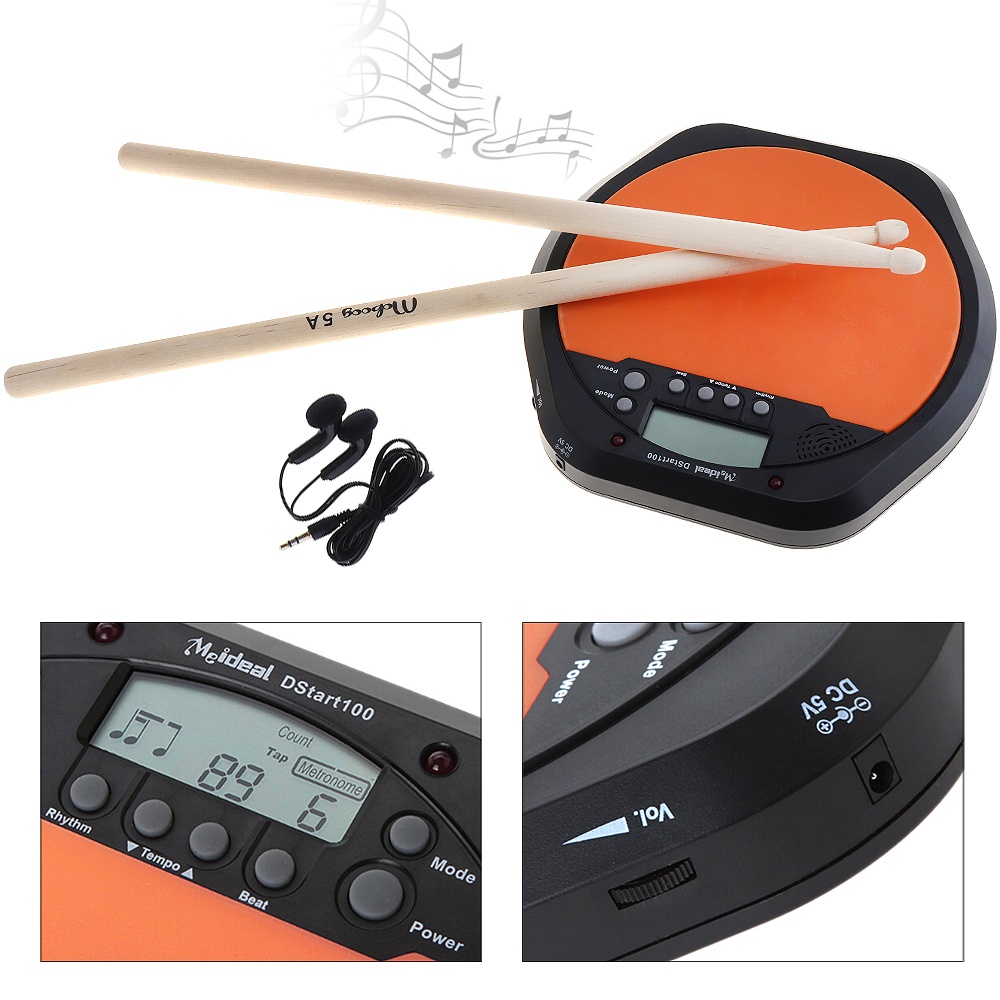 Metronome Drum Digital Elektrik Ukuran 8 Inci Bahan Kayu Maple Untuk Latihan