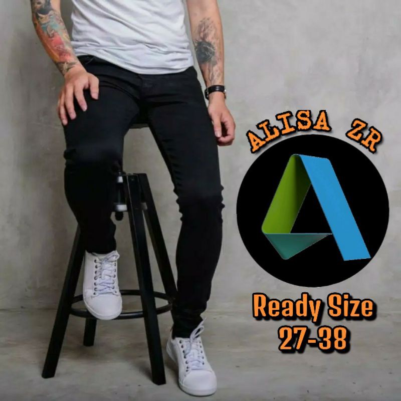 Size 27-38 Celana jeans Stretch panjang bahan melar ukuran normal SNI